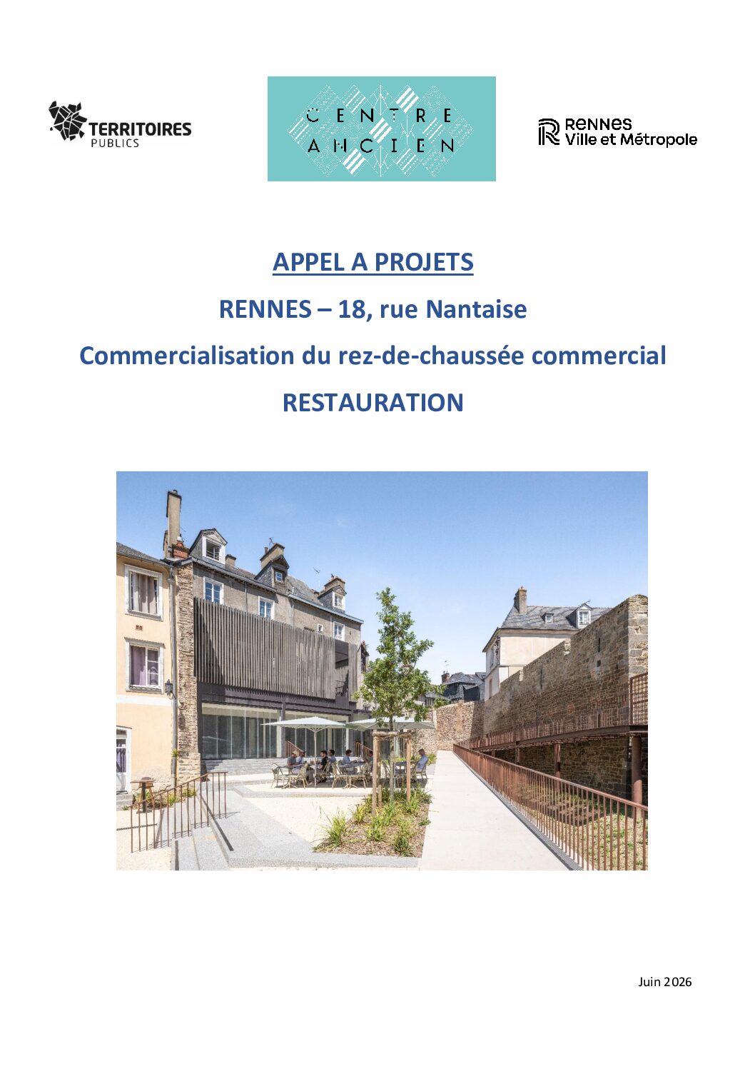2026-06-01 Appel à projets 18 rue Nantaise avec annexes